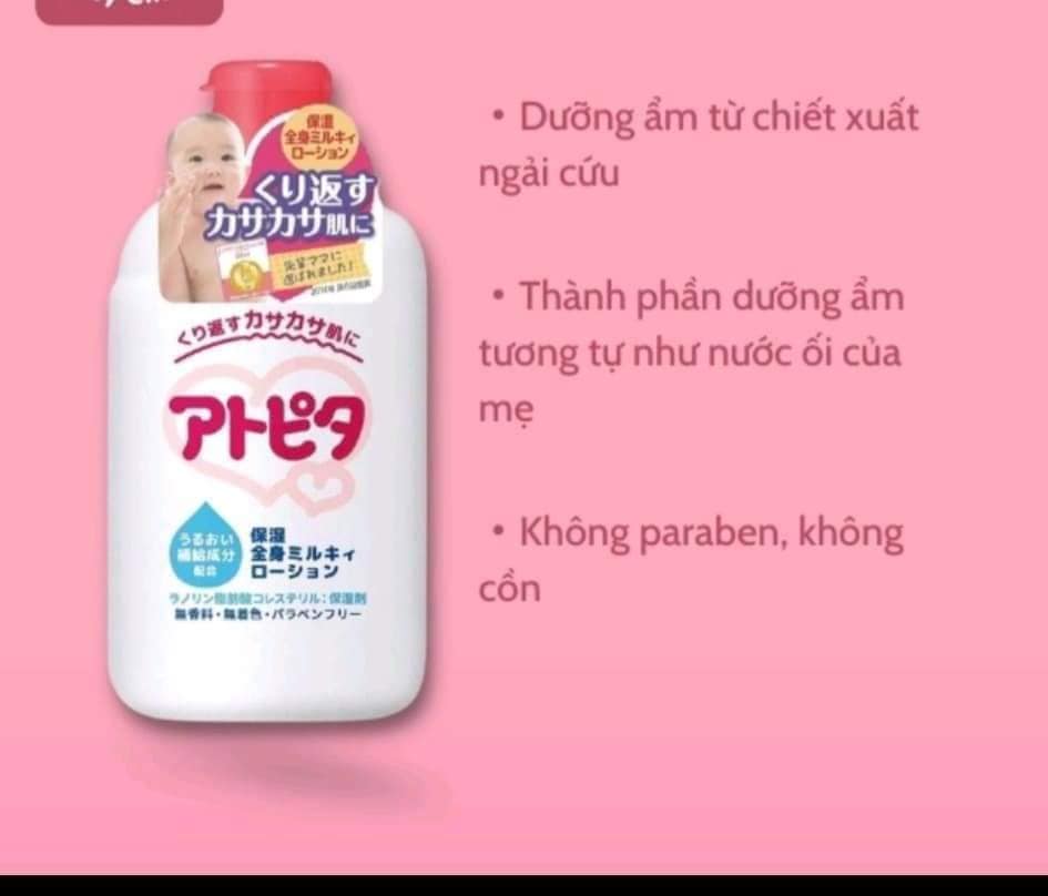 Lotion dưỡng ẩm cho trẻ sơ sinh Nhật Bản sữa dưỡng ẩm cho bé Atopita 120ml